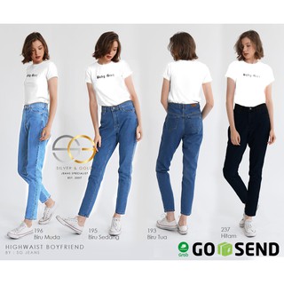 AF Fashion Celana  Highwaist Boyfriend  Jeans Wanita 