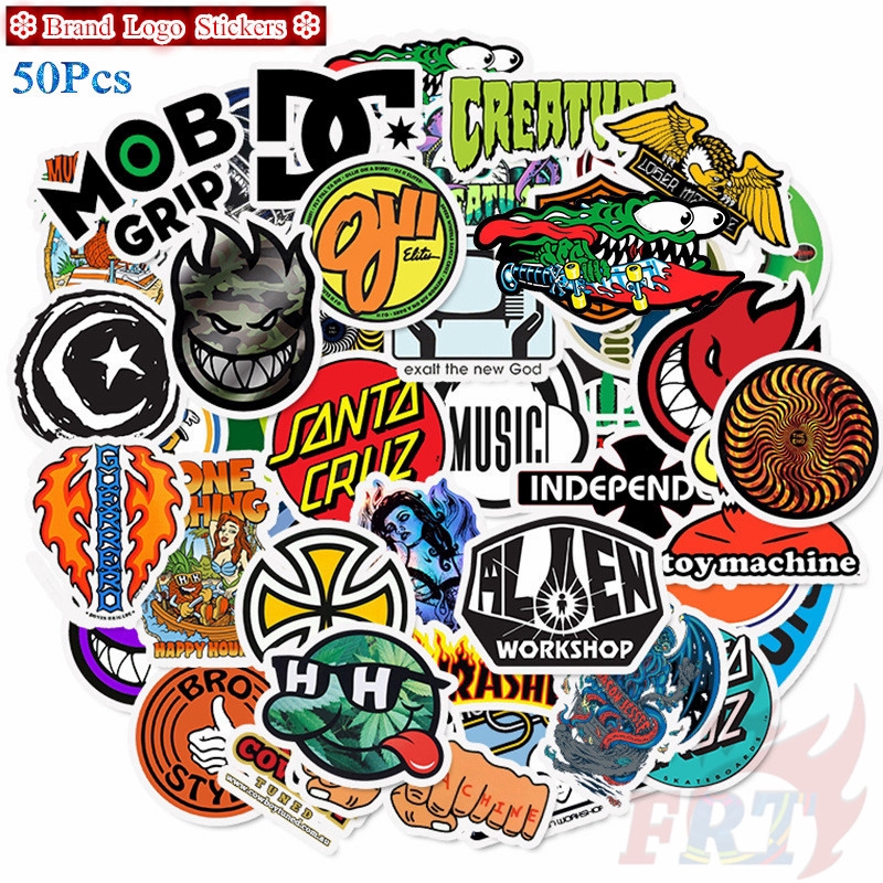 32 Stickers Vinyl Skateboard Guitar Travel Case Pack Tide Brand Logo Decals