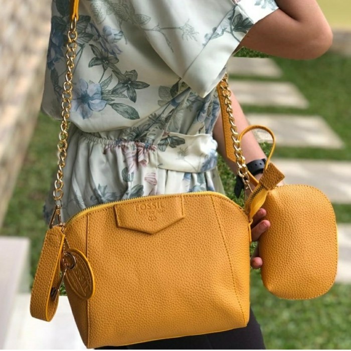 Tas selempang Wanita Cewek Branded Fosil Import - Kuning