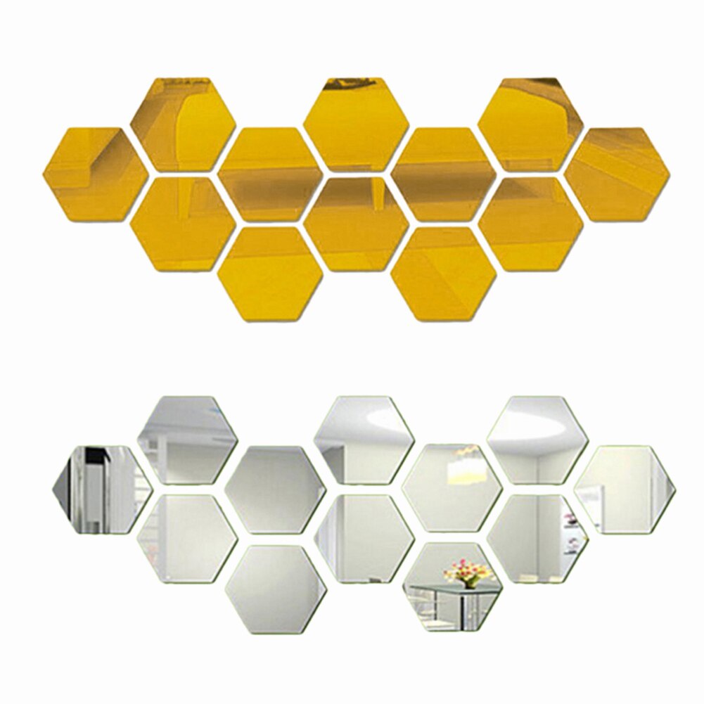 Stiker Dinding Bentuk Hexagon 3D Bahan Akrilik Untuk Dekorasi Natal