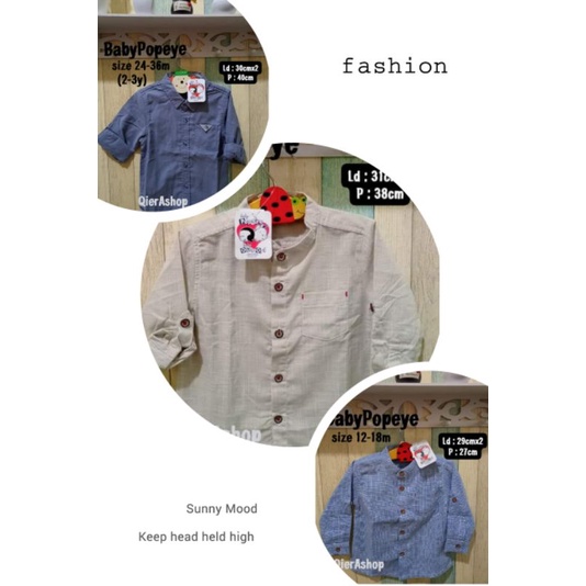 Kemeja koko kemko baby popeye/popeye/cool
