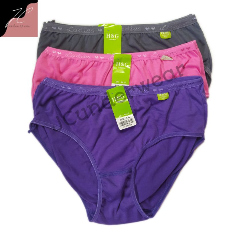 (6pcs) CELANA DALAM WANITA DEWASA MERK H&G POLOS BAHAN LEMBUT CELANA DALAM PEREMPUAN CD CEWEK CELANA