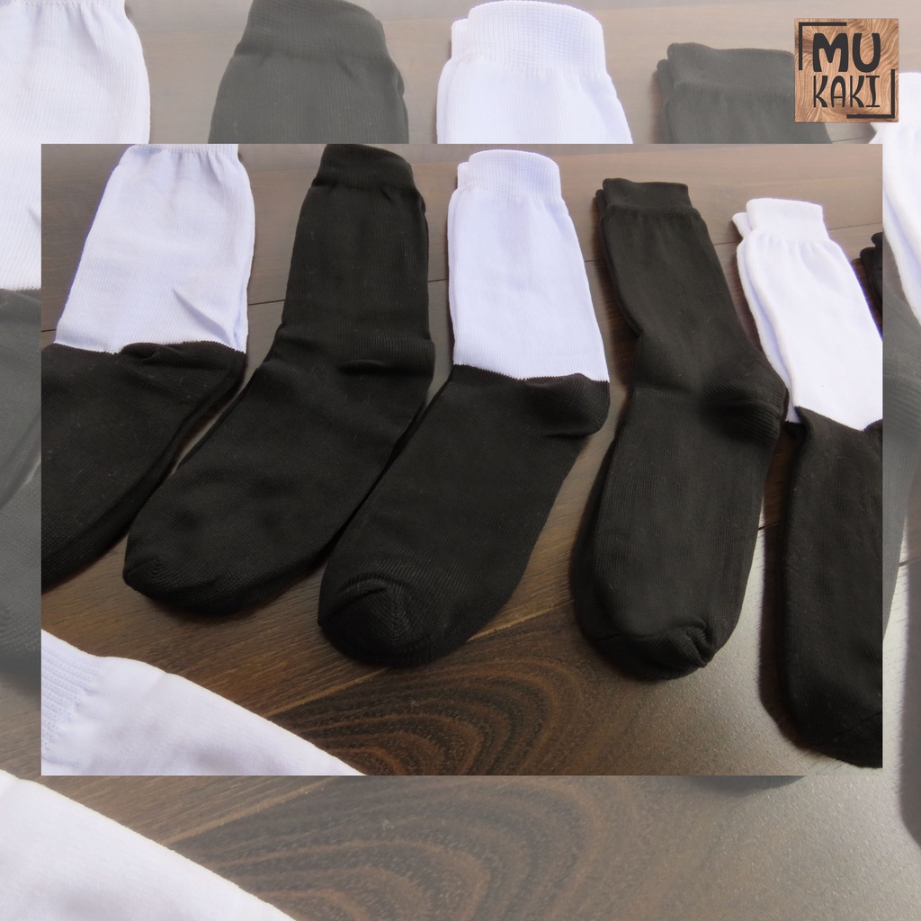 Kaos Kaki Anak Sekolah Hitam Putih, Hitam, &amp; Putih Paskibra SD SMP SMA Mukaki