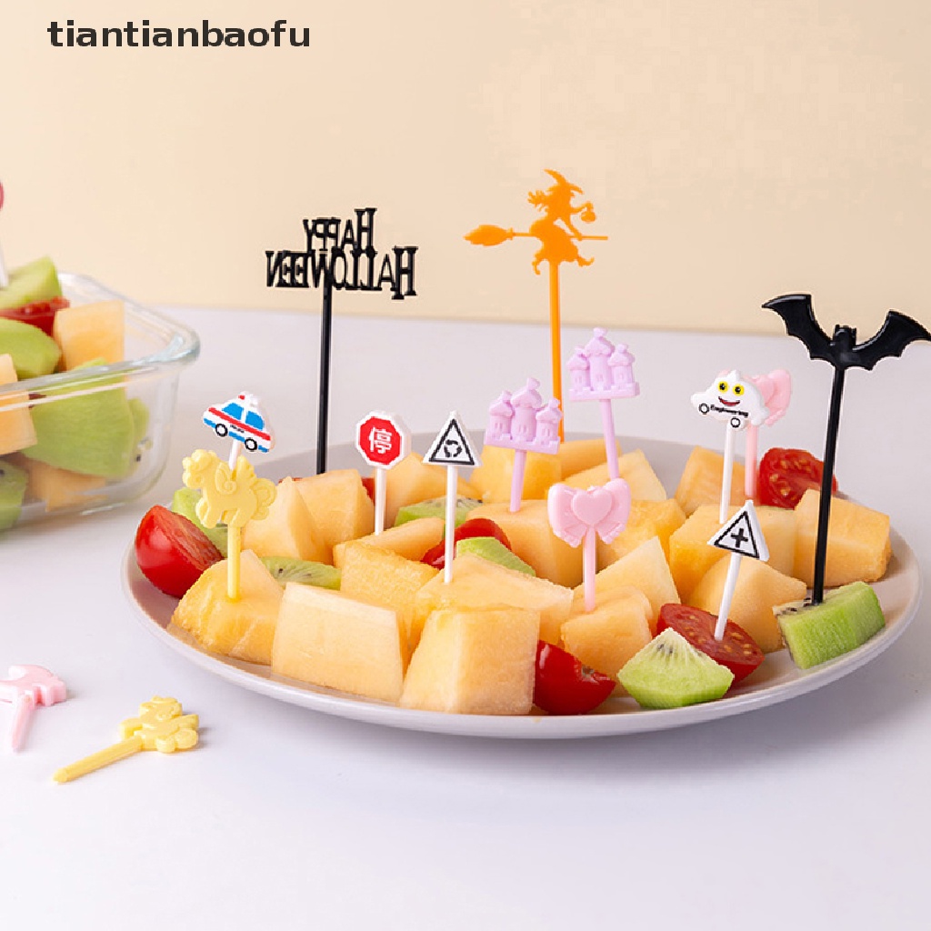 6 / 8 / 10Pcs / Set Garpu Buah / Dessert / Bento Mini Bahan Plastik Selection