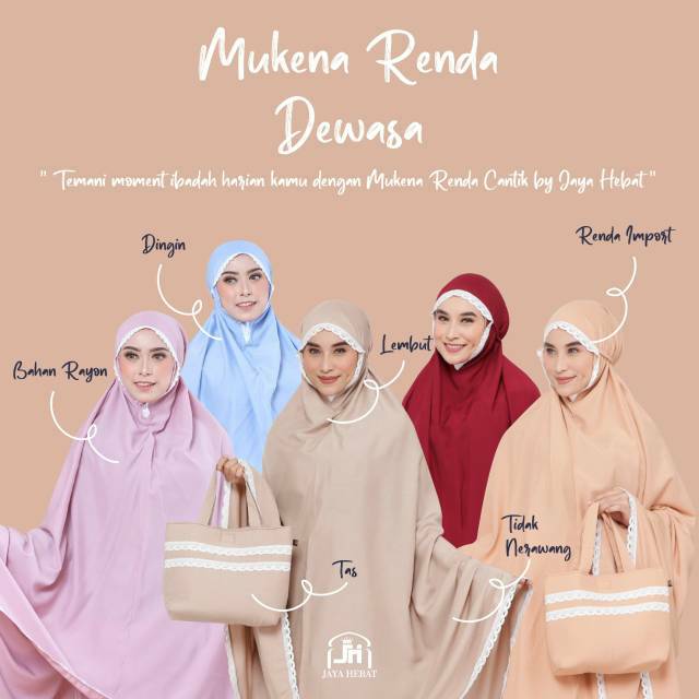 MUKENA JUMBO KATUN RAYON POLOS MUKENA BALI DEWASA TRAVELING