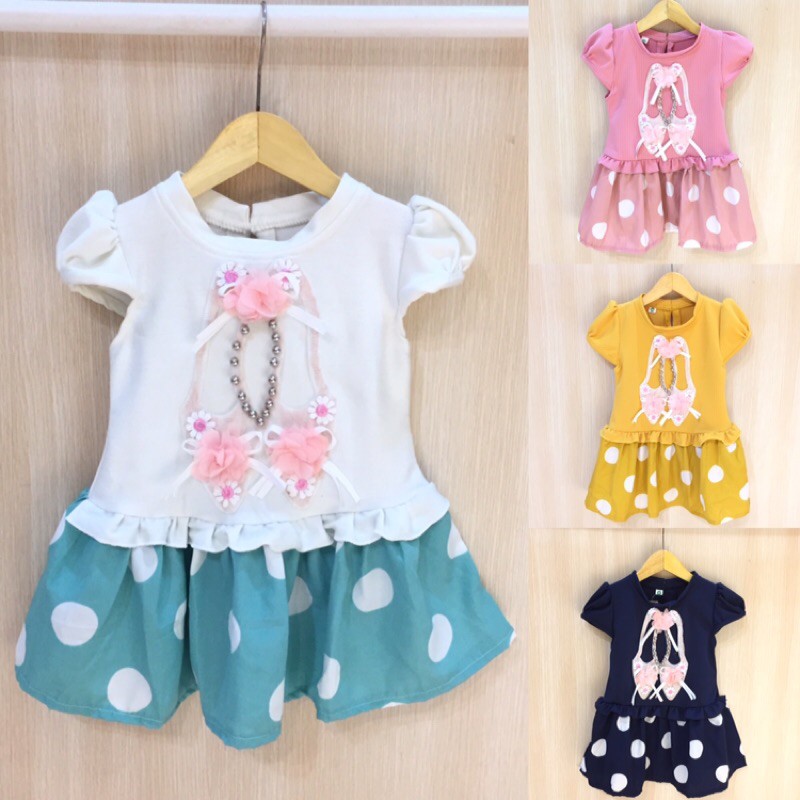 Baju Dress bayi anak perempuan cewek baby girl 3 4 5 6 7 8 9 10 11 12 bulan setahun 1 2 2,5 tahun ba