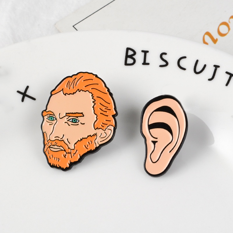 Kreatif Vangogh Telinga Enamel Pin Pelukis Sejarah Bros Lencana Kerah Pin Kartun Artis Perhiasan Hadiah Untuk Teman