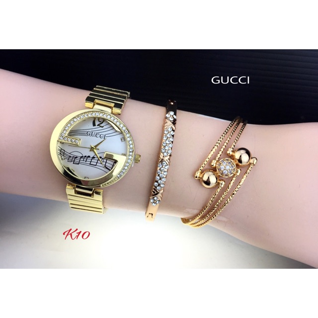 Jam gelang set Gucci