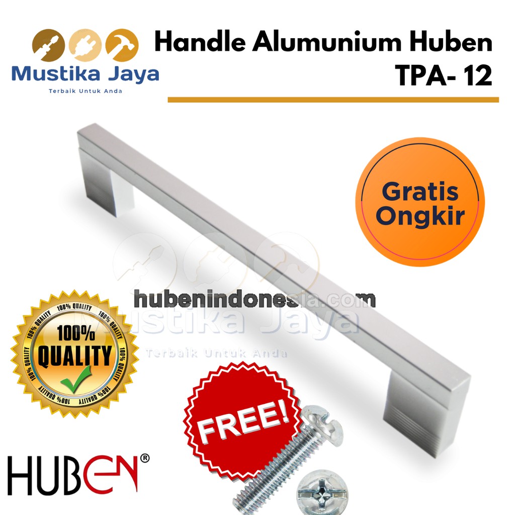 Handle Tarikan Lemari Laci Stainless Alumunium Huben TPA 12 Murah