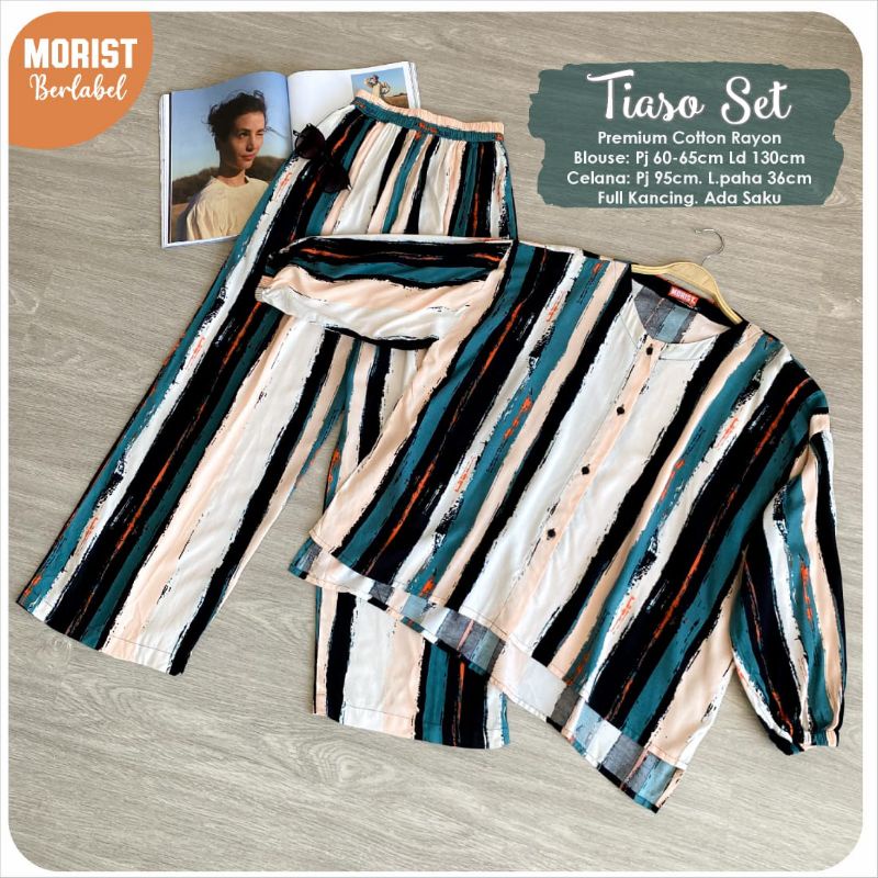 tiaso daily one set setelan piama piyama ori by moris