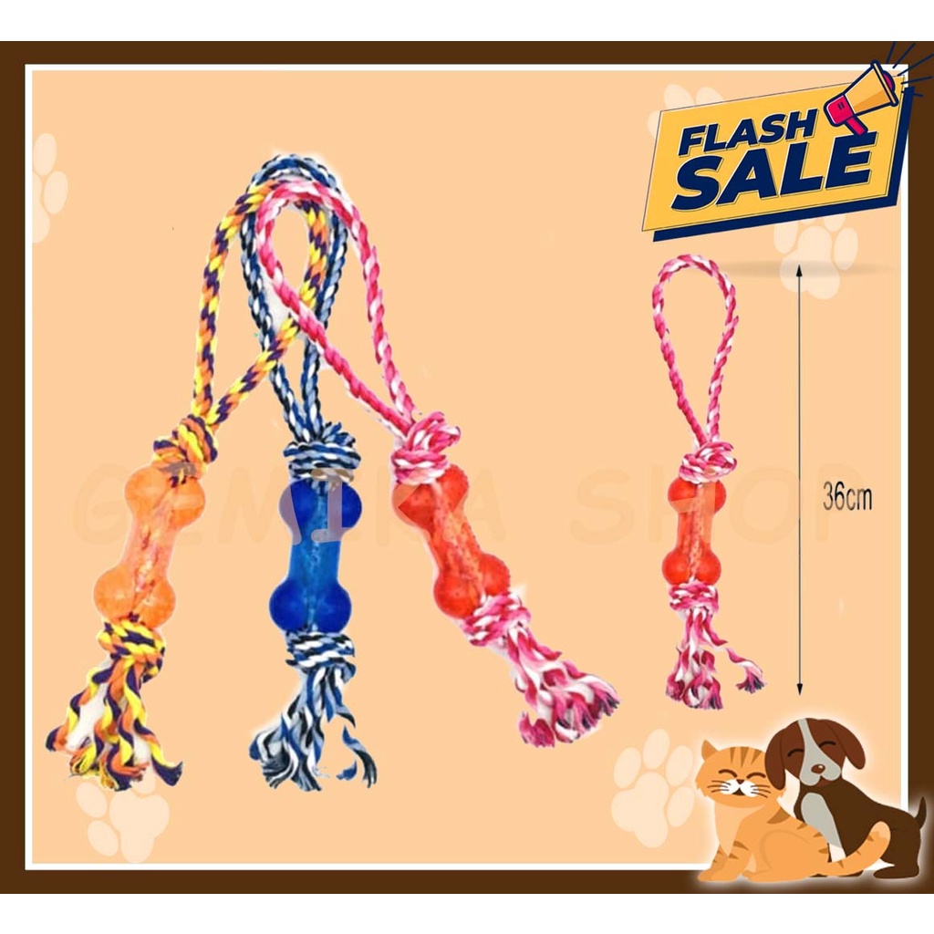 MAINAN ANJING ROPE DOG TOY BONE BLUE [ MAINAN TALI ANJING BONE]