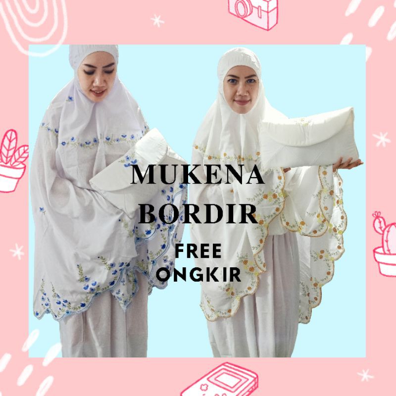 MUKENA/MUKENA BORDIR/MUKENA DEWASA/BORDIR TASIK/ORIGINAL/FREE ONGKIR/FASHION MUSLIM/MUKENAH