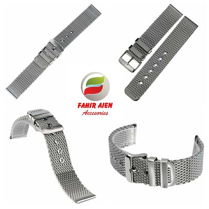 TALI JAM TANGAN RANTAI PASIR 20MM 22MM DAN 24MM STAINLESS STEEL STRAP