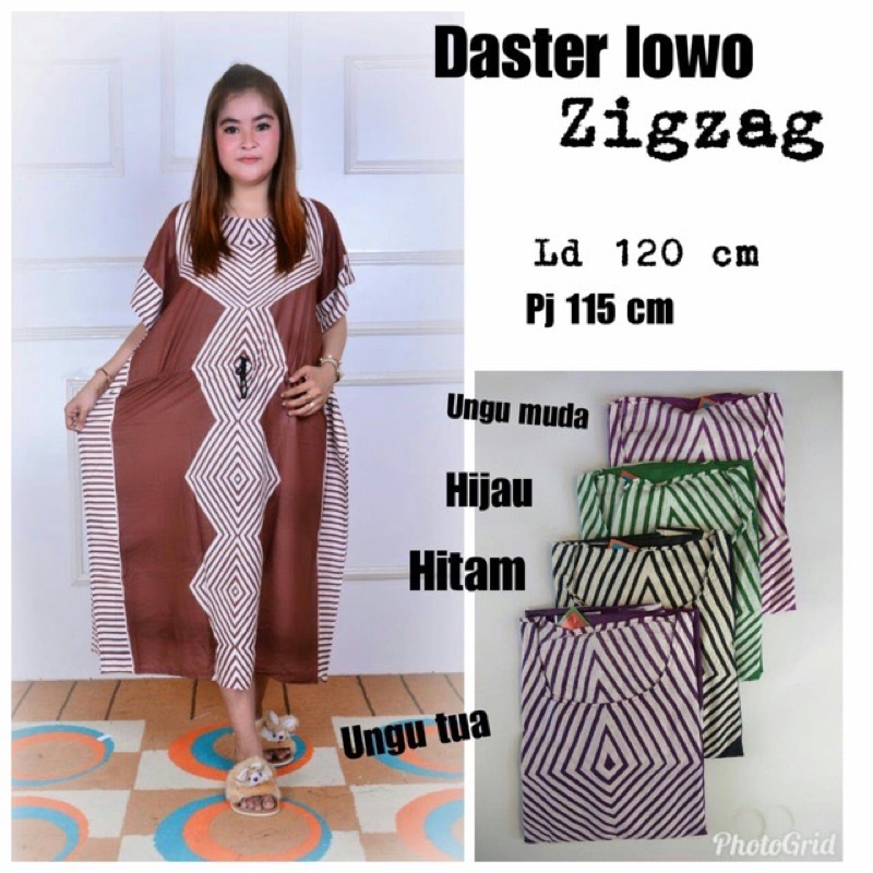 Daster Lowo Jumbo Catur Kekinian Bumil Busui Murah Adem Best Seller-LW ZIGZAG