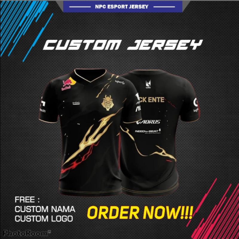 JERSEY CUSTOM SATUAN GAMING ESPORTS BEBAS PAKAI LOGO DAN NICKNAME SENDIRI GRATIS FULL PRINT DRI FIT 