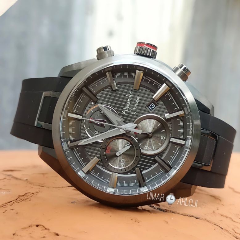 Jam Tangan Pria Alexandre Christie Ac 6582 Mc Rubber Original Fashion Pria