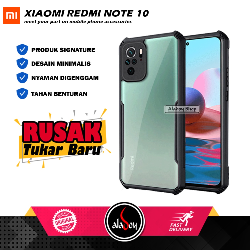 Case Xiaomi Redmi Note 10 Armor Fusion Shockproof Transparent Premium Casing