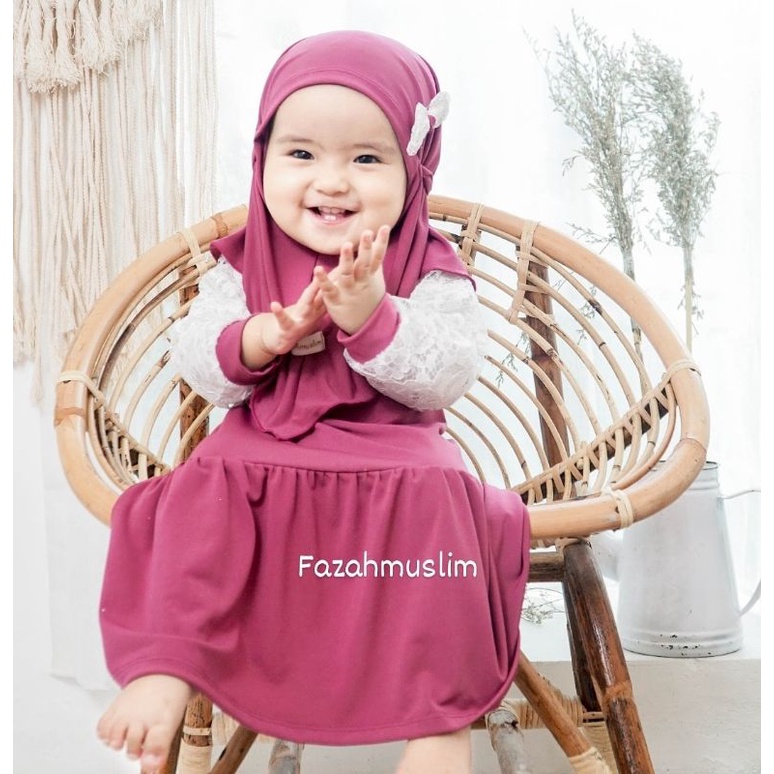 gamis brukat bayi, gamis pesta bayi, gamis hijab set bayi, gamis simpel bayi