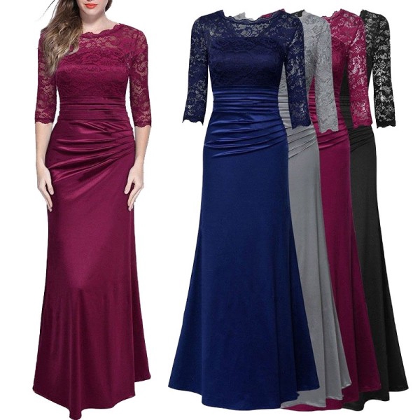 lace sleeve formal dress