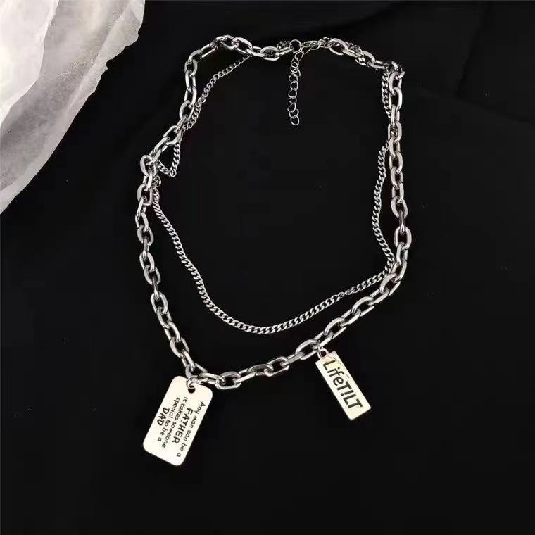 In hip hop kalung wanita populer Net merah retro Alphabet merek sweater aksesoris rantai kalung sede