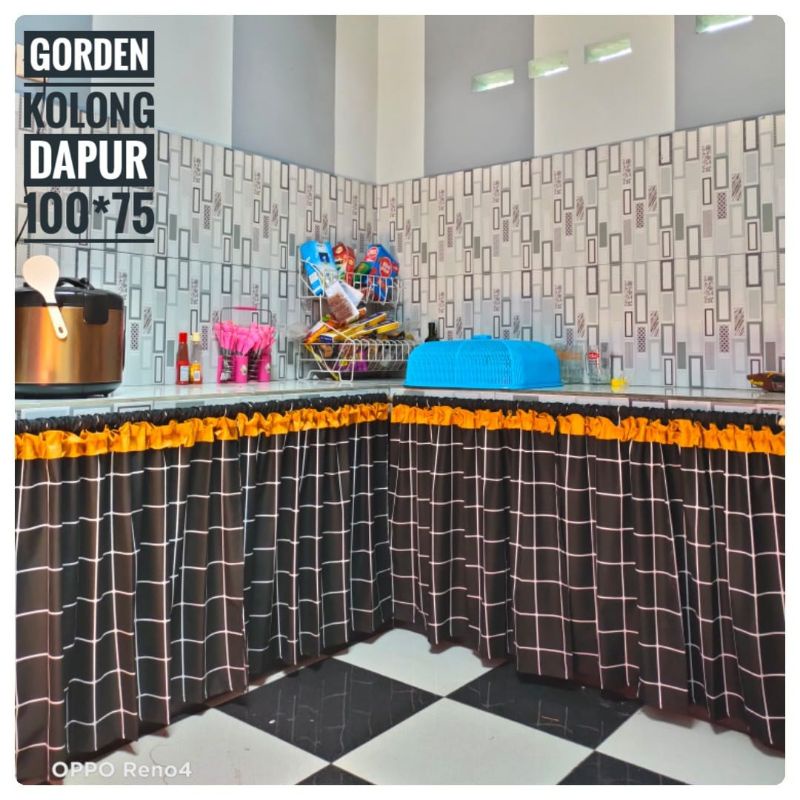 gorden kolong dapur, minimalis