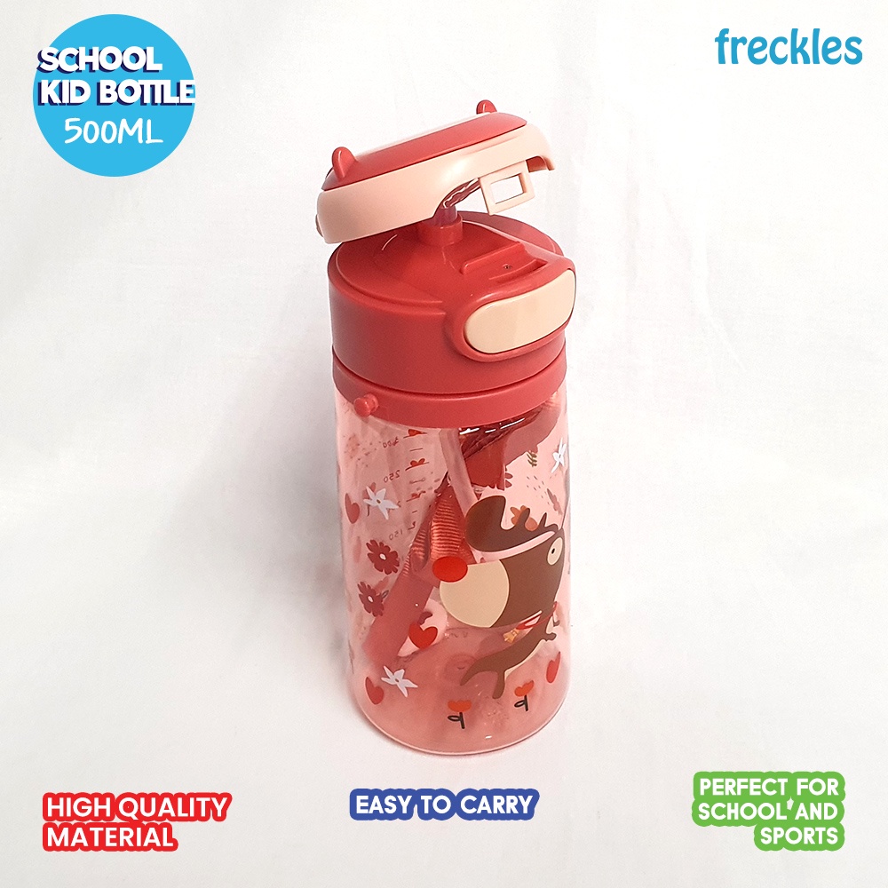 Freckles School Kid Bottle 500ml - Botol minum anak dengan tali (botol minum sekolah anak)