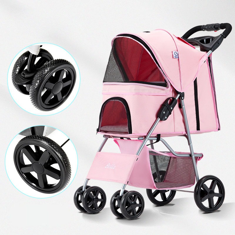 Stroller Bello SP02 Pet 4 Roda Max 15kg Free Jas Hujan Stroller Untuk Anjing dan Kucing