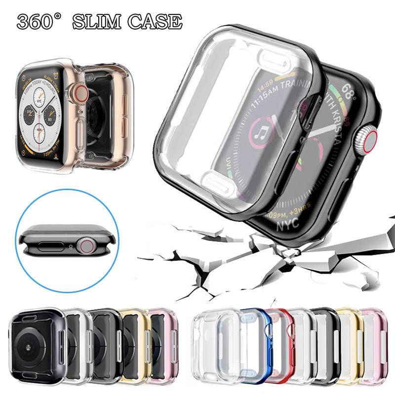 Case Pelindung Layar Tpu Transparan 360 Derajat Untuk Apple Watch 7 6 Se 5 4 3 42mm 38mm 7 6 45mm 41mm 40mm