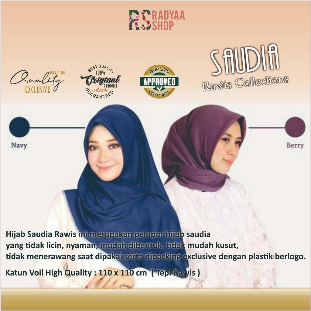 Hijab Rawis Voal Saudia 110x110 - Bahan Lembut, Tidak Licin, Mudah Dibentuk, Ringan, Adem, Tidak Terawang