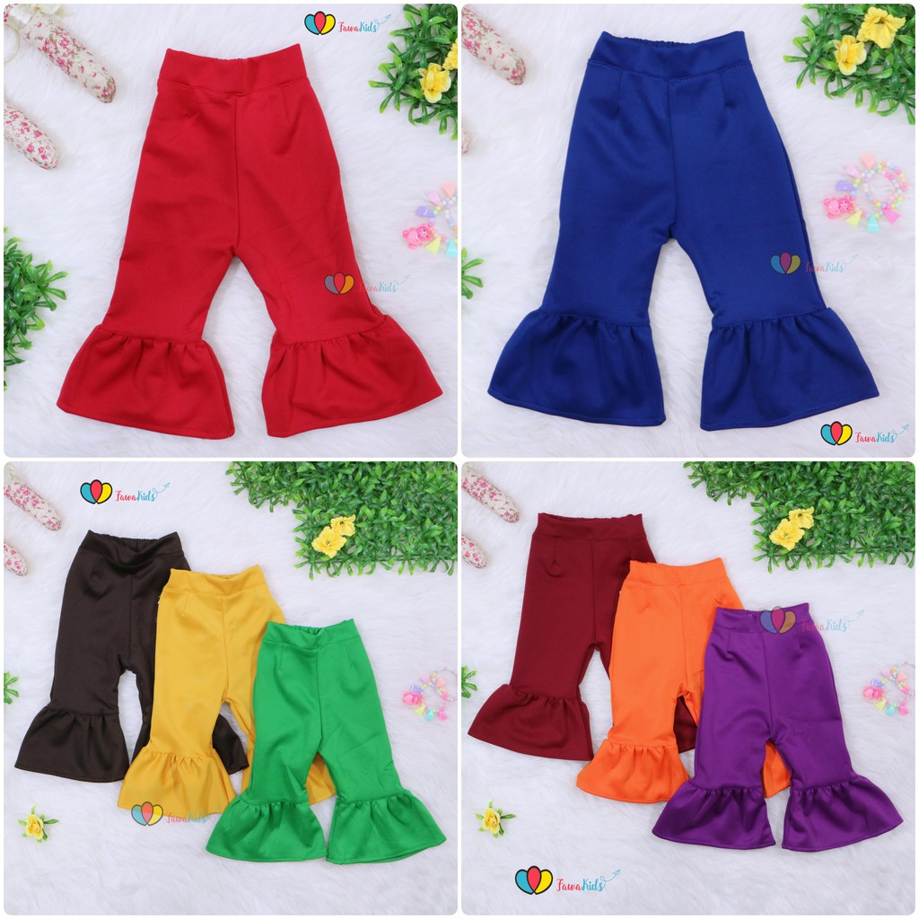 Trumpet POLOS 3-5 Tahun / Celana Cutbray Adem Anak Perempuan Legging Cewek Modis Girl Lucu Panjang