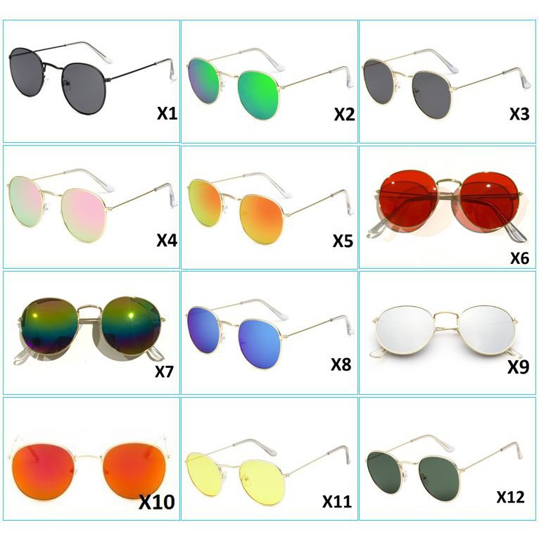 GO! 095 KACAMATA FASHION UNISEX KACA MATA PRIA WANITA SUNGLASSES BULAT ANTI SILAU COD