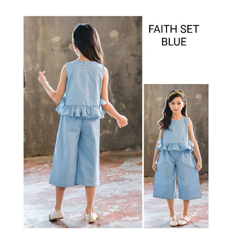 FAITH SET / BAJU SETELAN ANAK IMPORT KOREA / KULOT ANAK