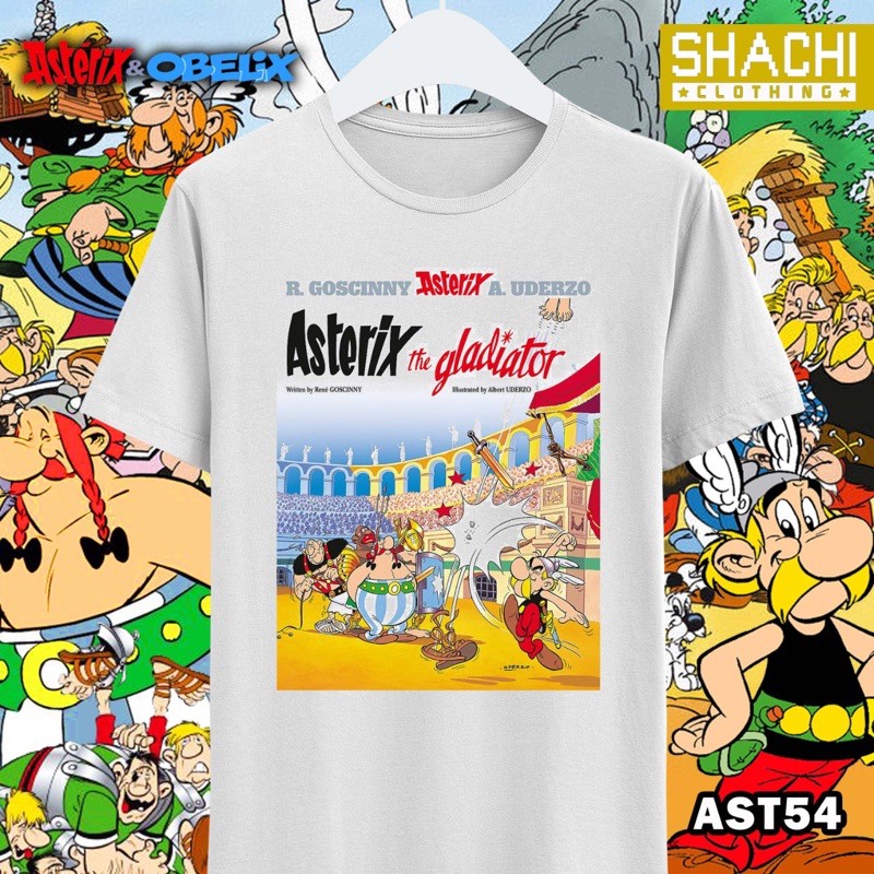 T Shirt Kaos Komik Jadul ASTERIX the Gladiator - Premium White NSA