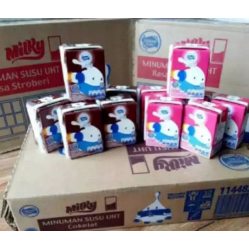 

susu uht milky coklat strawberry 115ml (36pcs)