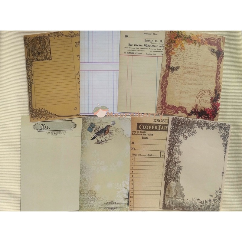 

[8pcs] Kertas dekorasi vintage untuk journaling A6 (BACA DESKRIPSI!)