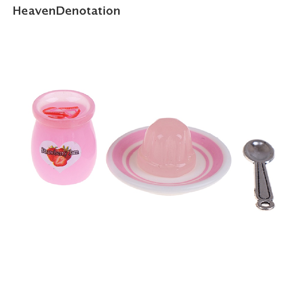 (Heavendenotation) 4pcs / Set Mainan Miniatur Selai / Pudding Skala 1: 12 Untuk Aksesoris Rumah Boneka 1 / 6