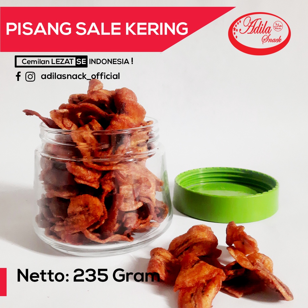 

PISANG SALE KERING - Camilan/Jajanan Olahan Pisang - Netto 235 Gram