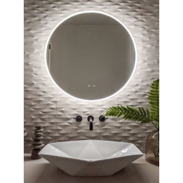 Cermin Led Aesthetic Cermin Bulat Wastafel Gantung Dinding D60