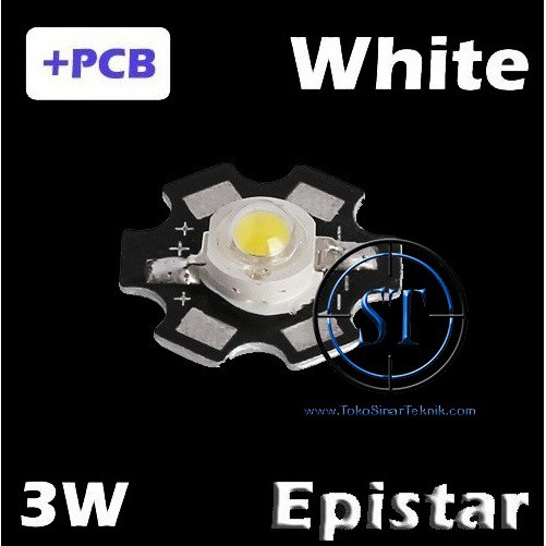 High Power LED 3W Epistar Biji LED Super Bright Warna + PCB led Bintang HPL Akuarium Aquascape Terang Maksimal