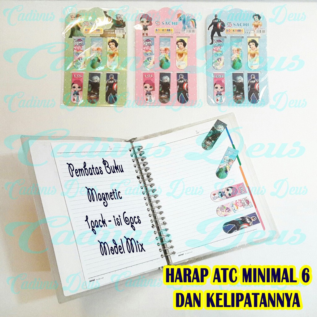 PEMBATAS BUKU MAGNET KARAKTER / POST IT MAGNETIC / BOOKMARK MAGNET FANCY KARAKTER