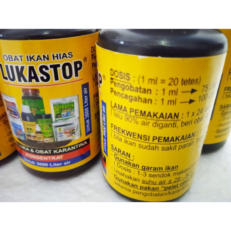 LUKASTOP obat ikan untuk luka/parasite dan anti jamur isi 30ml