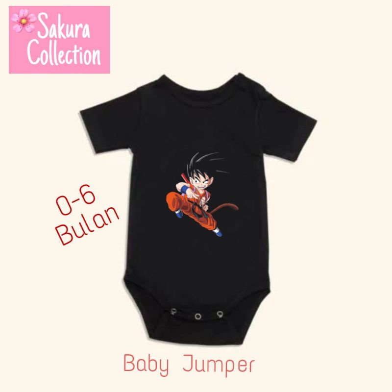 Kaos baju bayi Dragon Ball Goku Jumper baby kids pendek kaus logo tee tulisan usia 0 1 2 3 4 5 6 7 8 9 10 11 12 bulan sampai umur 1 tahun adem jumpsuit babysuit romper bodysuit fashion little kids anak kecil BEST SELLER pria wanita unisex MURAH