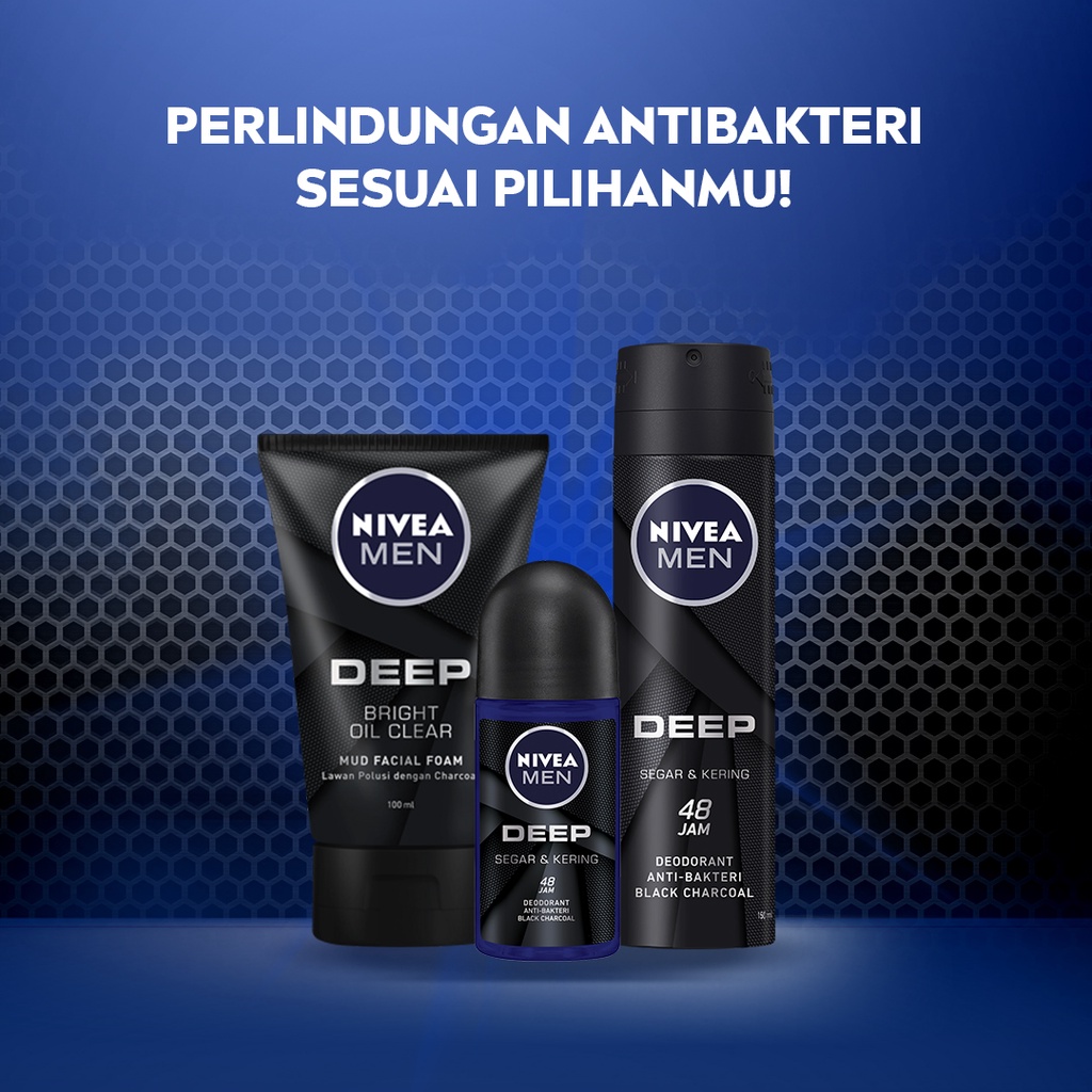 NIVEA MEN Deodorant Deep Roll-On 4x25mL