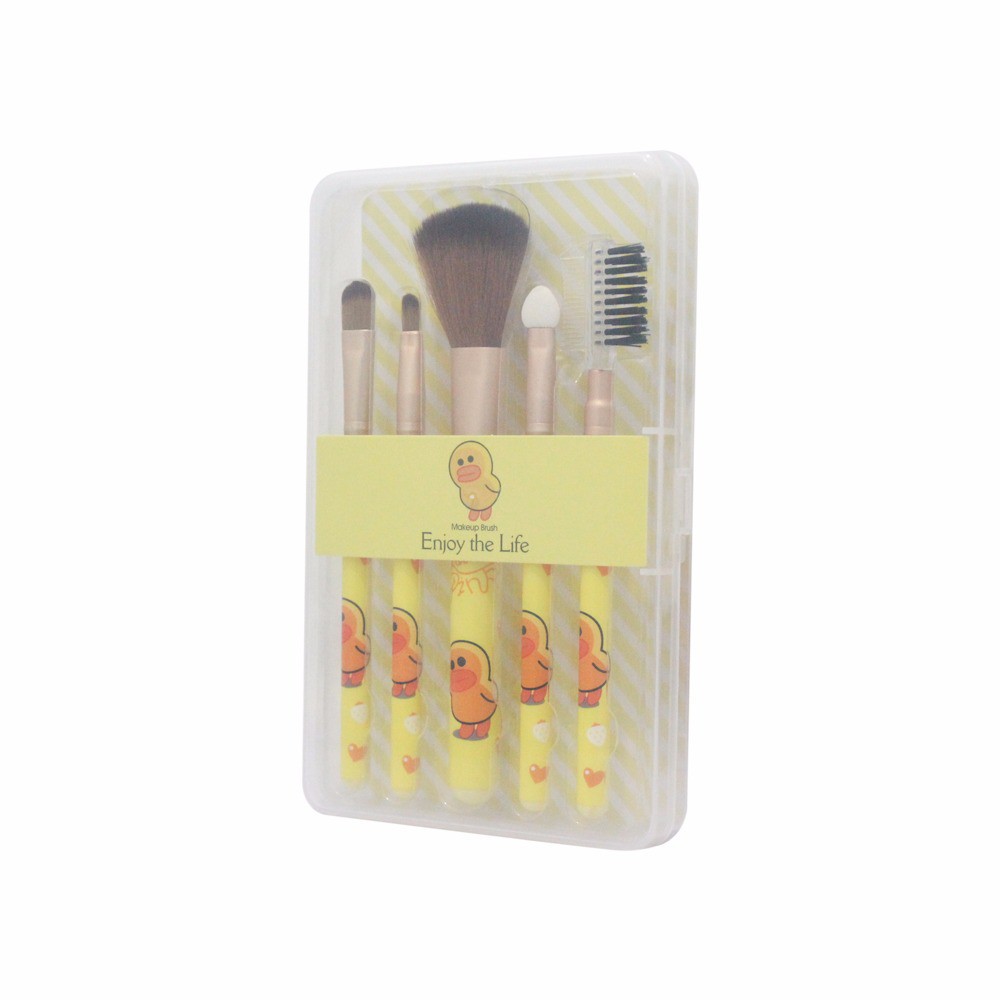 Kuas SET Make Up Karakter LINE 5 in 1 Cosmetic Make Up Brush 5 Set with Box