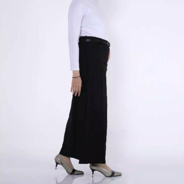 Rok formal wanita  panjang model A clock hitam