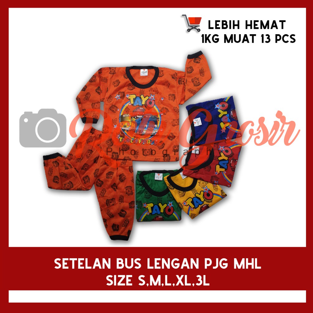 Baju Anak Setelan Lengan Panjang Motif Tayo MHL
