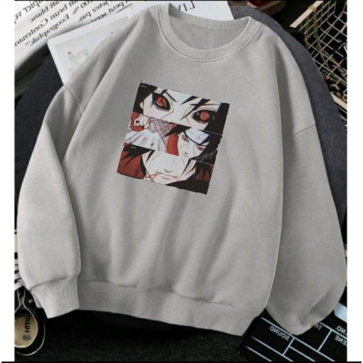 Sweater Crewneck Pria Anime Naruto Sweatshirt Brand Lokal Bandung Bahan Cutton Fleece Sweater Pria Wanita Original Bandung