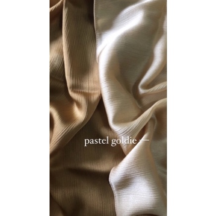 Premium Silk Shawl Laser cut Eyelash/Rayya Silk / Pashmina Satin Premium / Textured Silk/ Malay Shawl/ Crinkle Silk Catalog Part 1-Pastel Goldie