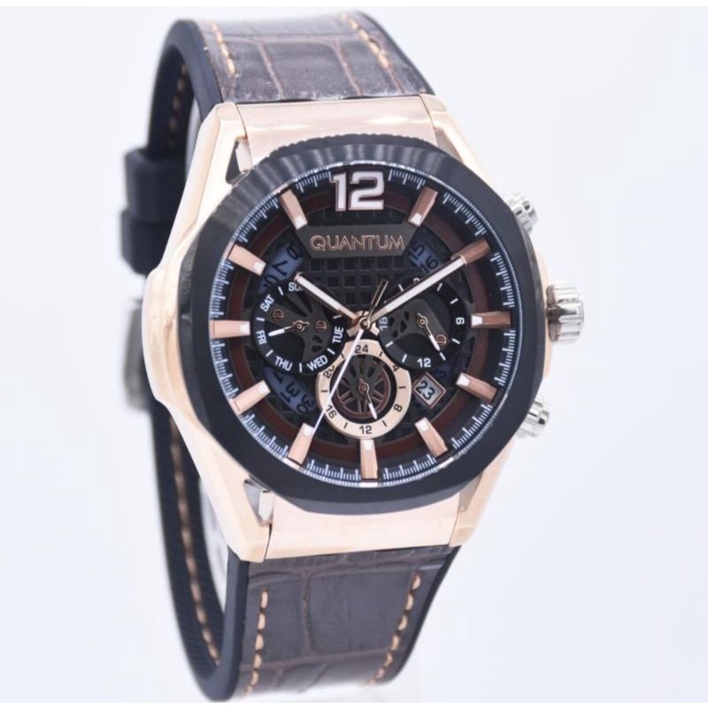 QUANTUM TERBARU PWG970.699 JAM TANGAN PRIA QUANTUM ORIGINAL BROWN