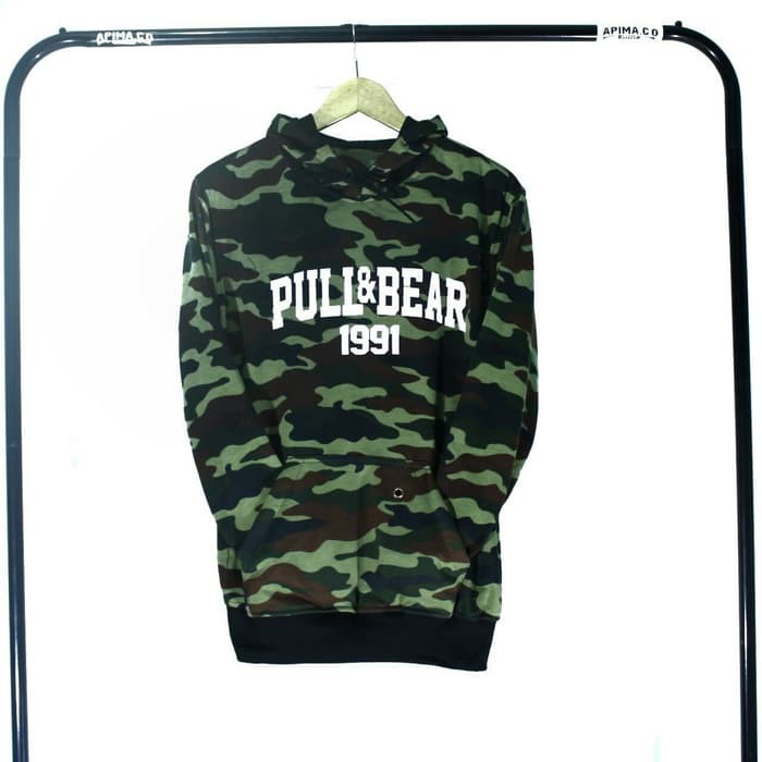 JAKET HOODIE PULL&BEAR LORENG ARMY SWAG Slayershop